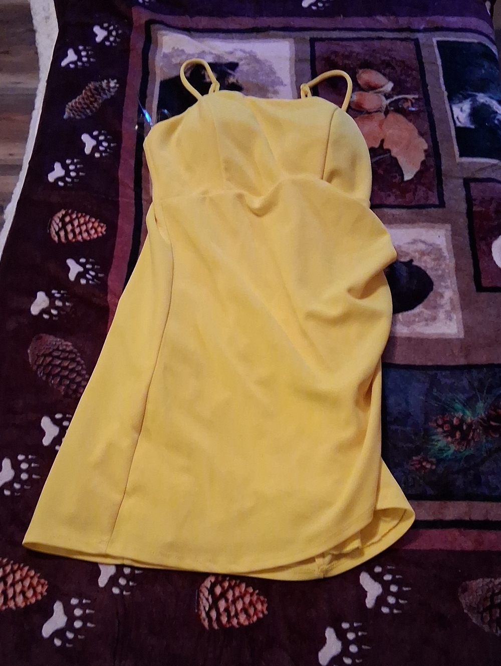 Sunny Yellow Spaghetti-Strap Camisole Dress Top